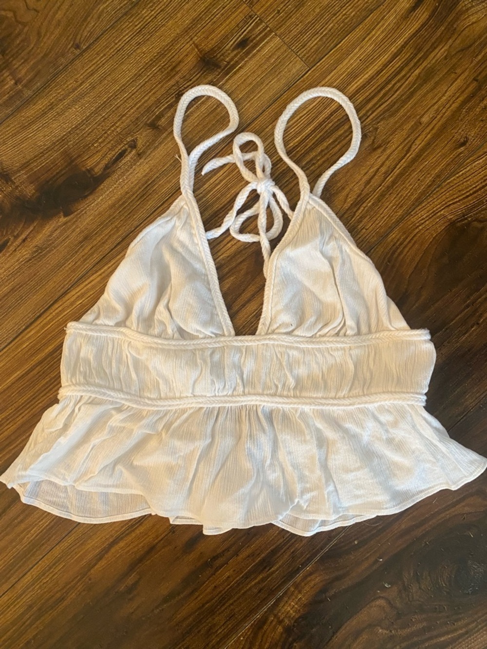 Zara White Peplum Camisole Top